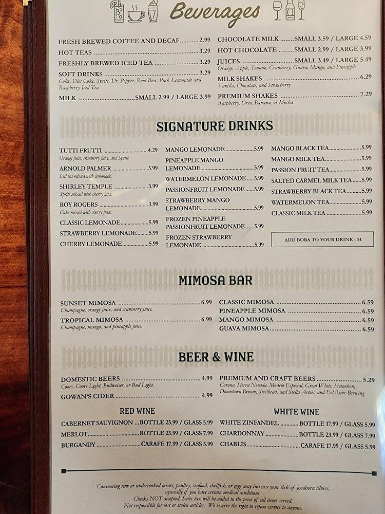 Joe's Green Barn Restaurant Menu image 4